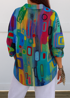 Camicia Stampata Da Donna A Maniche Lunghe Con Colletto, immagine 2