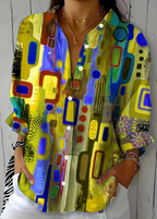 Camicia Stampata Da Donna A Maniche Lunghe Con Colletto, immagine 6