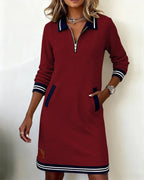 Abito Polo Midi Da Donna Con Mezza Zip E Tasche, immagine 11