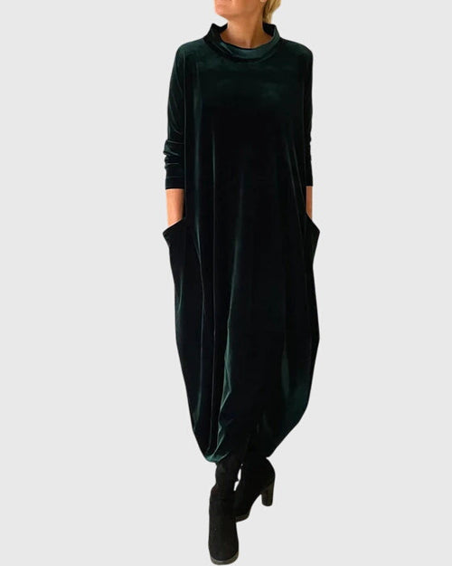Abito Cocoon Da Donna Con Collo Alto E Maniche Lunghe, immagine 2