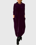 Abito Cocoon Da Donna Con Collo Alto E Maniche Lunghe, immagine 4