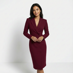 Abito Blazer Midi Da Donna Con Revers E Bottoni Frontali, immagine 4