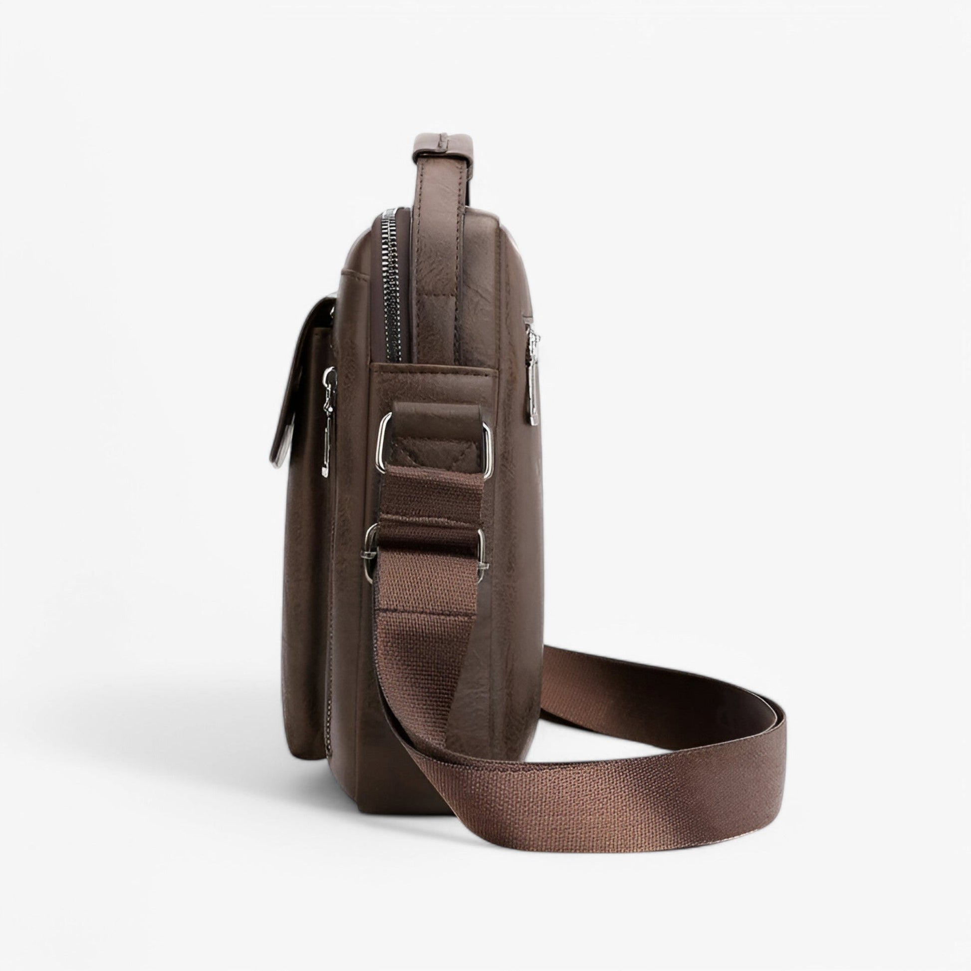 Borsa A Tracolla Marrone Multiscomparto Uomo — Mantova, immagine 4