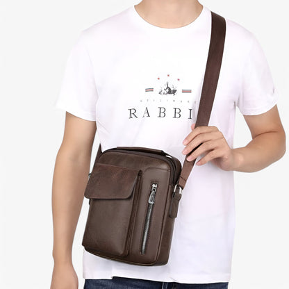 Borsa A Tracolla Marrone Multiscomparto Uomo — Mantova, immagine 18