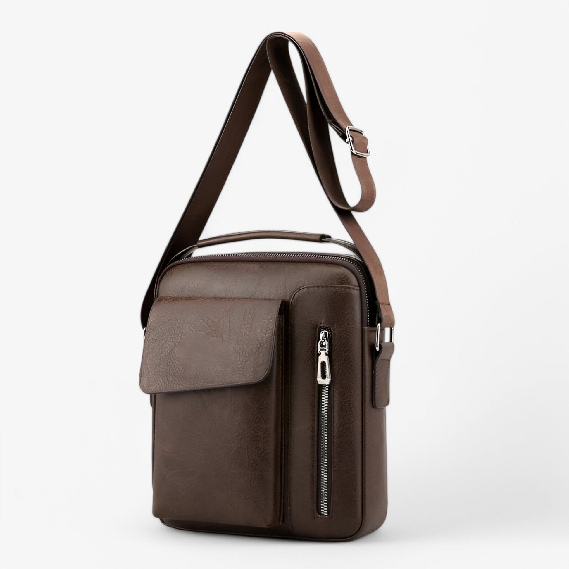Borsa A Tracolla Marrone Multiscomparto Uomo — Mantova, immagine 7