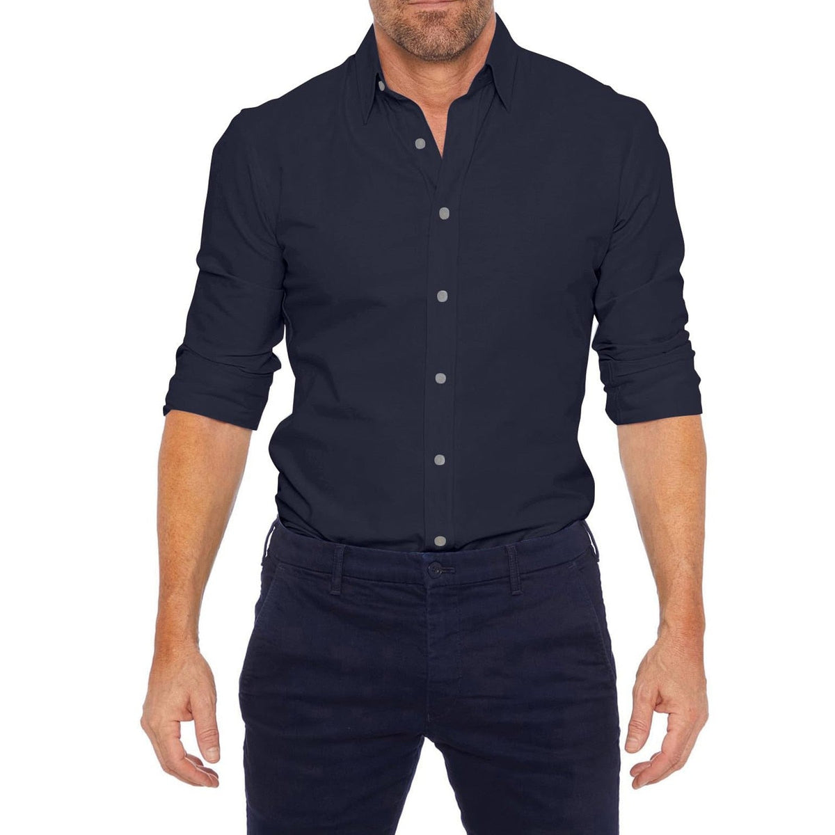 Camicia Classica Da Uomo A Maniche Lunghe Con Bottoni, immagine 4