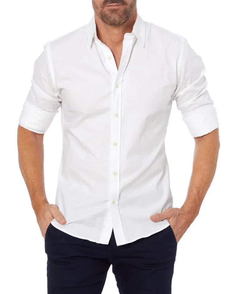 Camicia Classica Da Uomo A Maniche Lunghe Con Bottoni, immagine 6