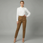 Pantaloni Eleganti Da Donna A Vita Alta Con Gamba Dritta, immagine 3
