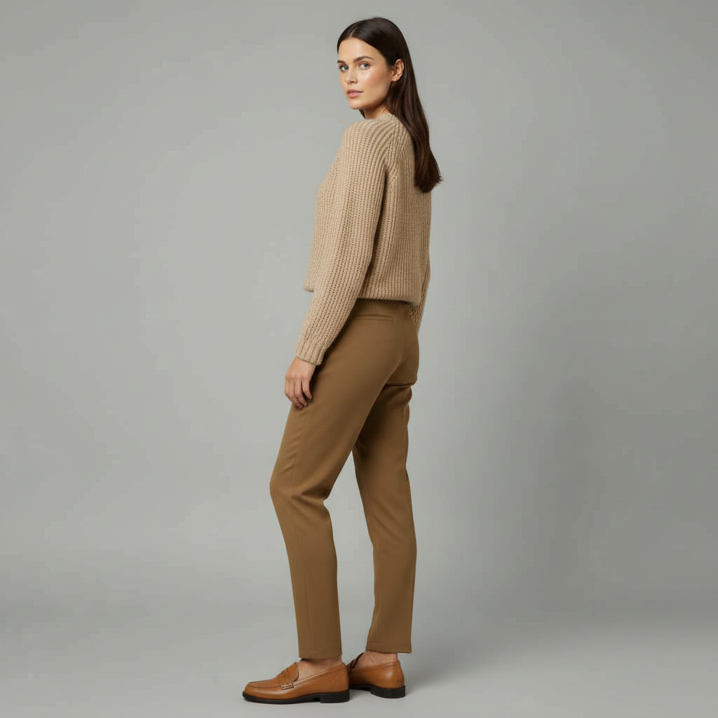 Pantaloni Eleganti Da Donna A Vita Alta Con Gamba Dritta, immagine 4