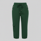 Pantaloni Cargo Casual Da Donna Con Coulisse E Tasche, immagine 7