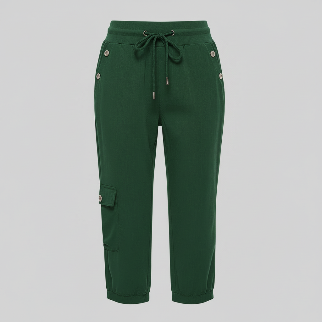 Pantaloni Cargo Casual Da Donna Con Coulisse E Tasche, immagine 7