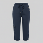 Pantaloni Cargo Casual Da Donna Con Coulisse E Tasche, immagine 9