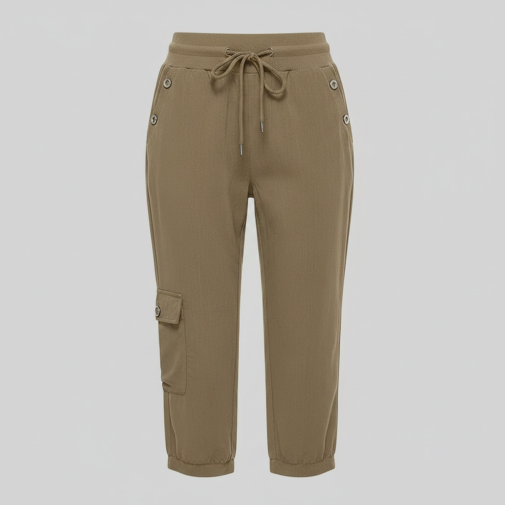 Pantaloni Cargo Casual Da Donna Con Coulisse E Tasche, immagine 10