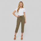 Pantaloni Cargo Casual Da Donna Con Coulisse E Tasche, immagine 3