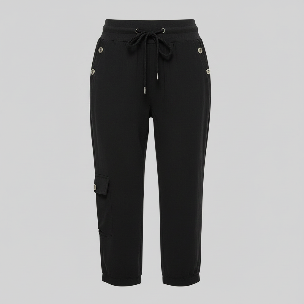 Pantaloni Cargo Casual Da Donna Con Coulisse E Tasche, immagine 5