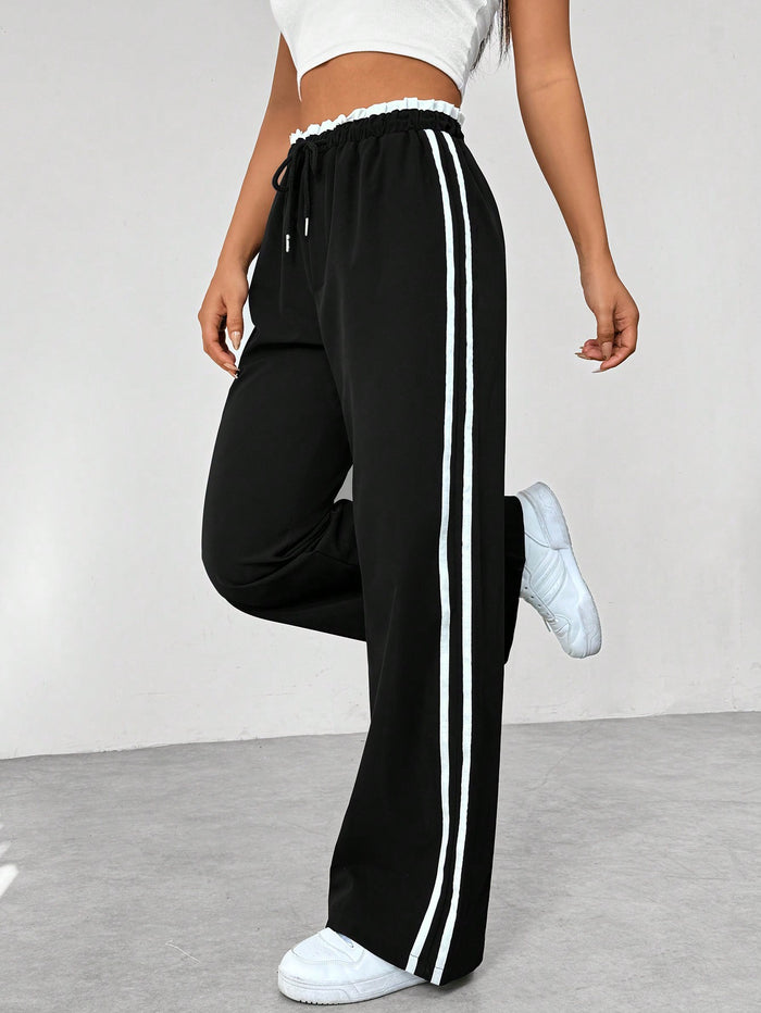 Pantaloni Jogger Da Donna A Vita Alta Con Gamba Larga, immagine 4