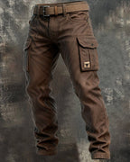 Pantaloni Cargo Utility Da Uomo Con Tasche Multiple, immagine 1