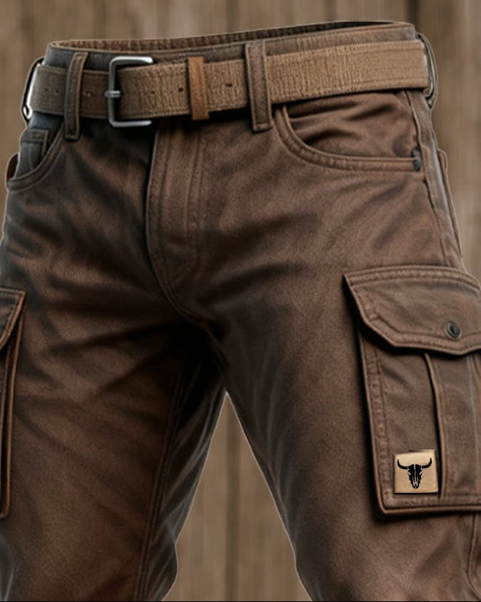 Pantaloni Cargo Utility Da Uomo Con Tasche Multiple, immagine 4