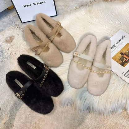 Chic Mary Jane Fur Flats — Ballerine Da Donna, immagine 1