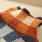 Pullover Donna | Collo Alto con Fantasia a Quadri & Comfort