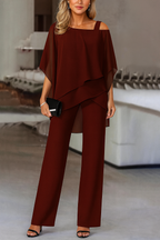 Completo Elegante Da Donna Con Blusa E Pantaloni A Gamba Larga, immagine 6