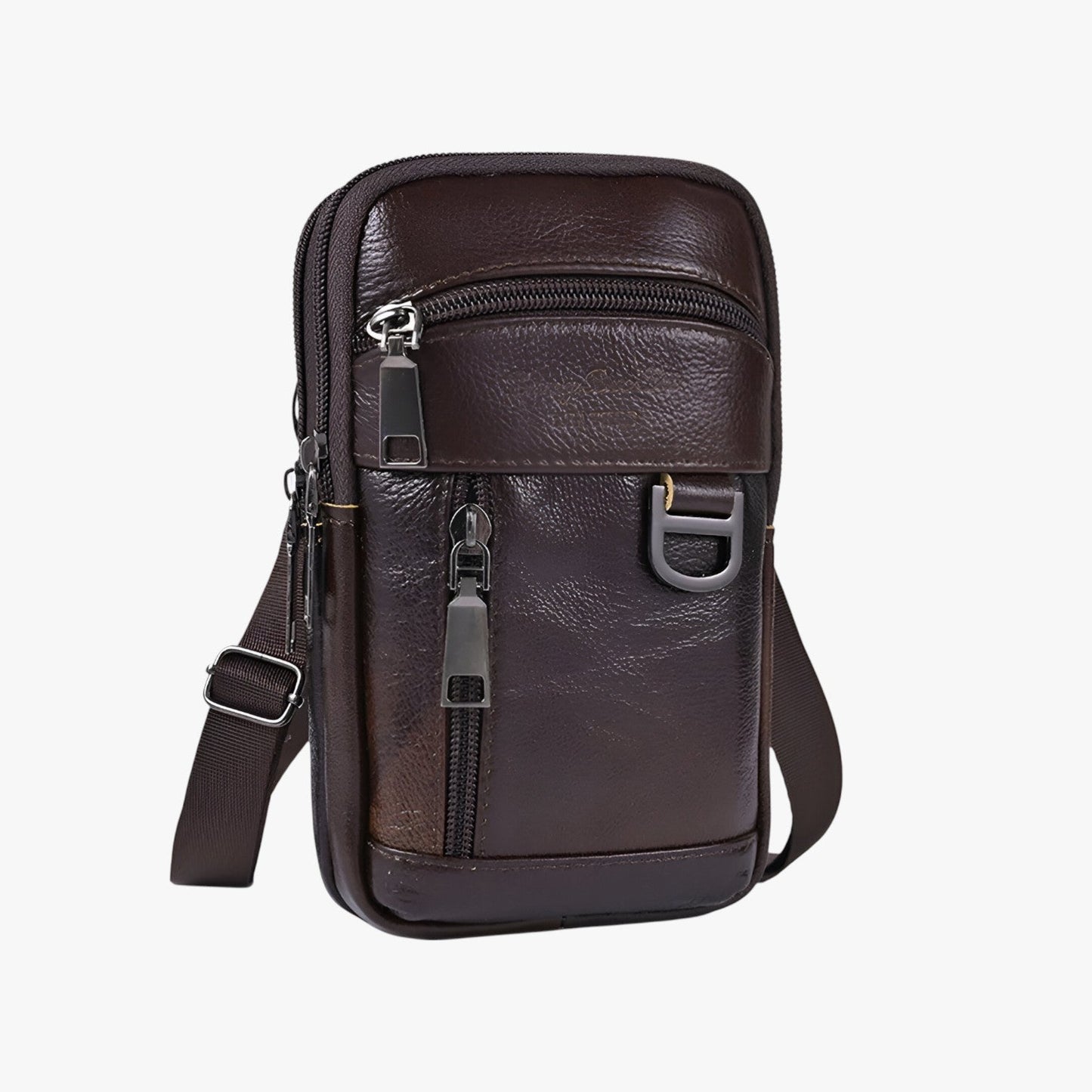 Borsa A Tracolla Marrone Verticale Uomo — Merano, immagine 1