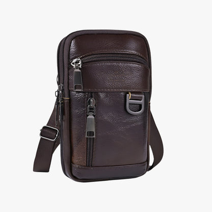 Borsa A Tracolla Marrone Verticale Uomo — Merano, immagine 1