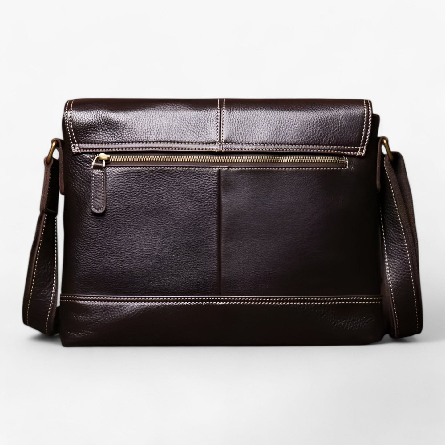 Borsa Messenger Marrone Multiscomparto Unisex — Verona, immagine 4