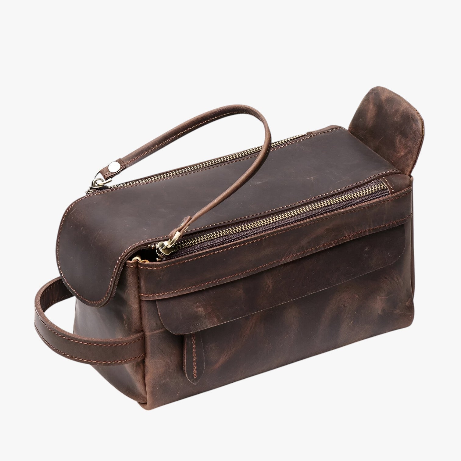 Beauty Case Da Viaggio Marrone Multiscomparto Uomo — Como, immagine 1
