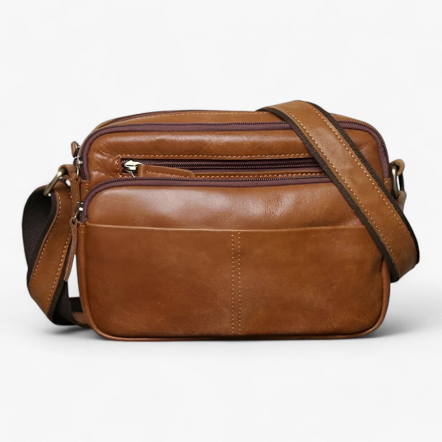 Borsa A Tracolla Marrone Multiscomparto Unisex — Garda, immagine 1