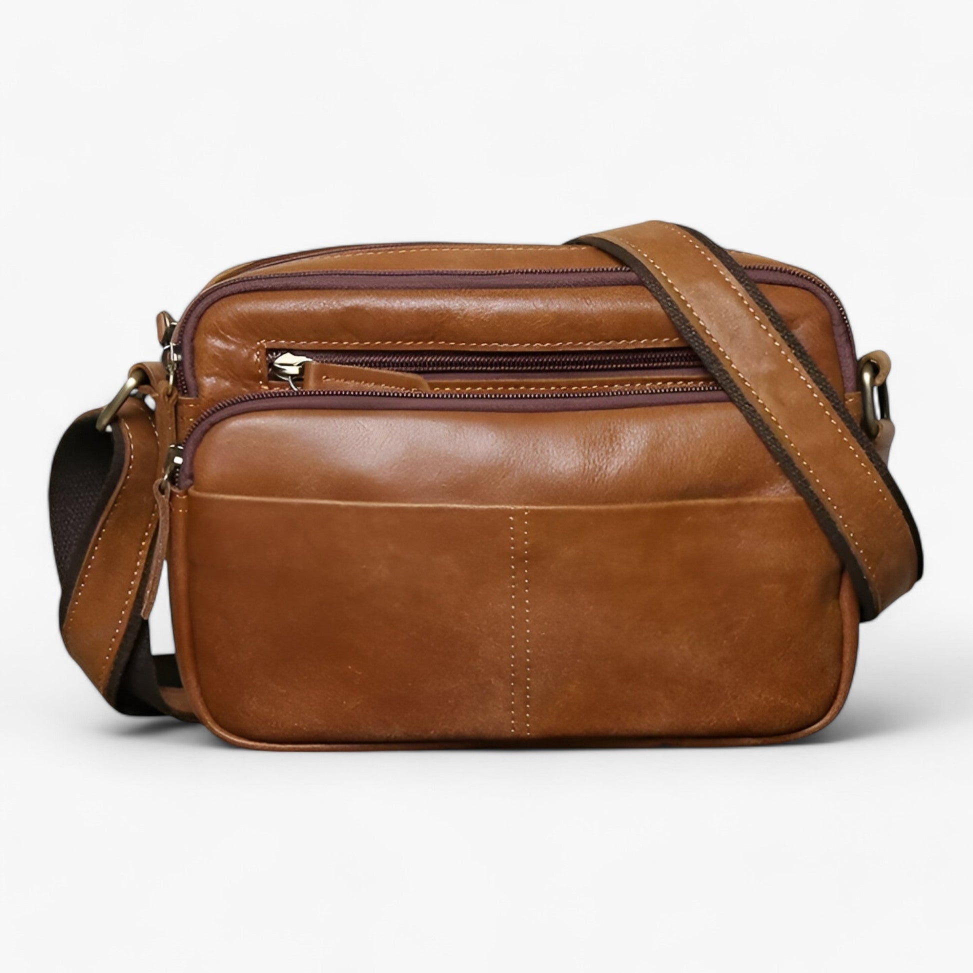 Borsa A Tracolla Marrone Multiscomparto Unisex — Garda, immagine 1