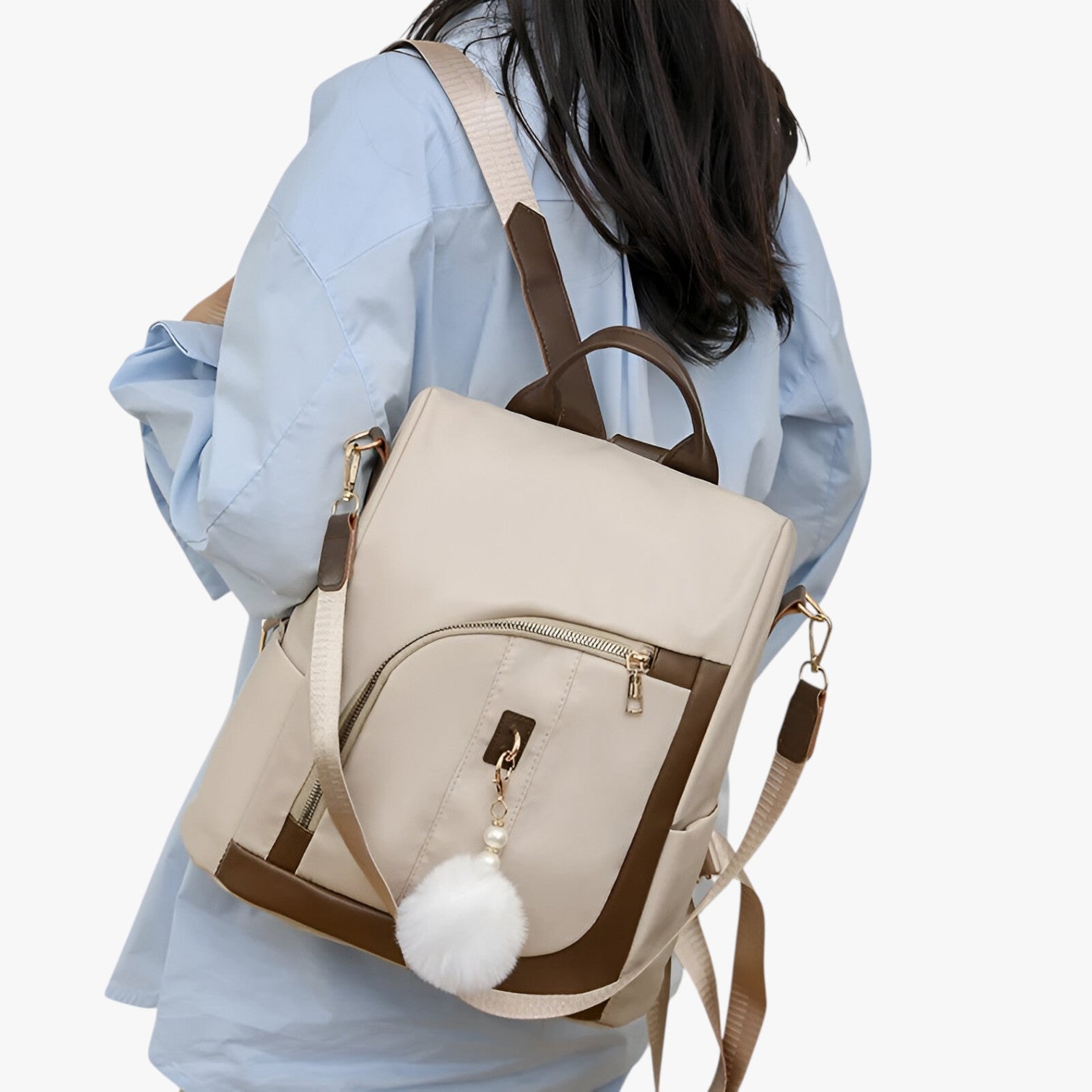 Zaino Borsa Multicolore Con Pompon Donna — Fiocco, immagine 5