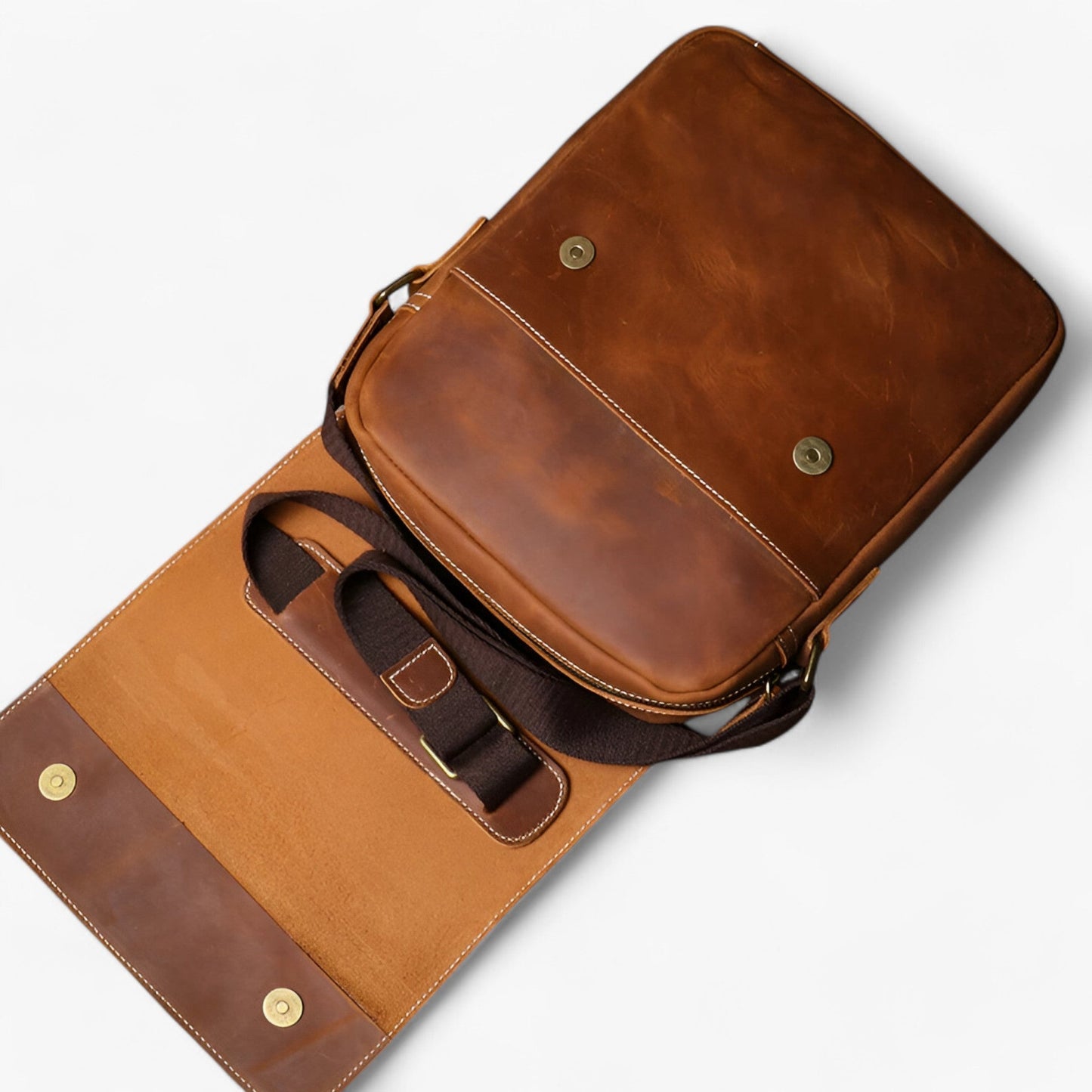 Borsa Messenger Marrone Compatta Unisex — Parma, immagine 3