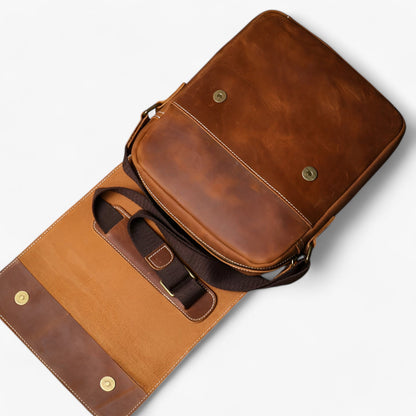 Borsa Messenger Marrone Compatta Unisex — Parma, immagine 3