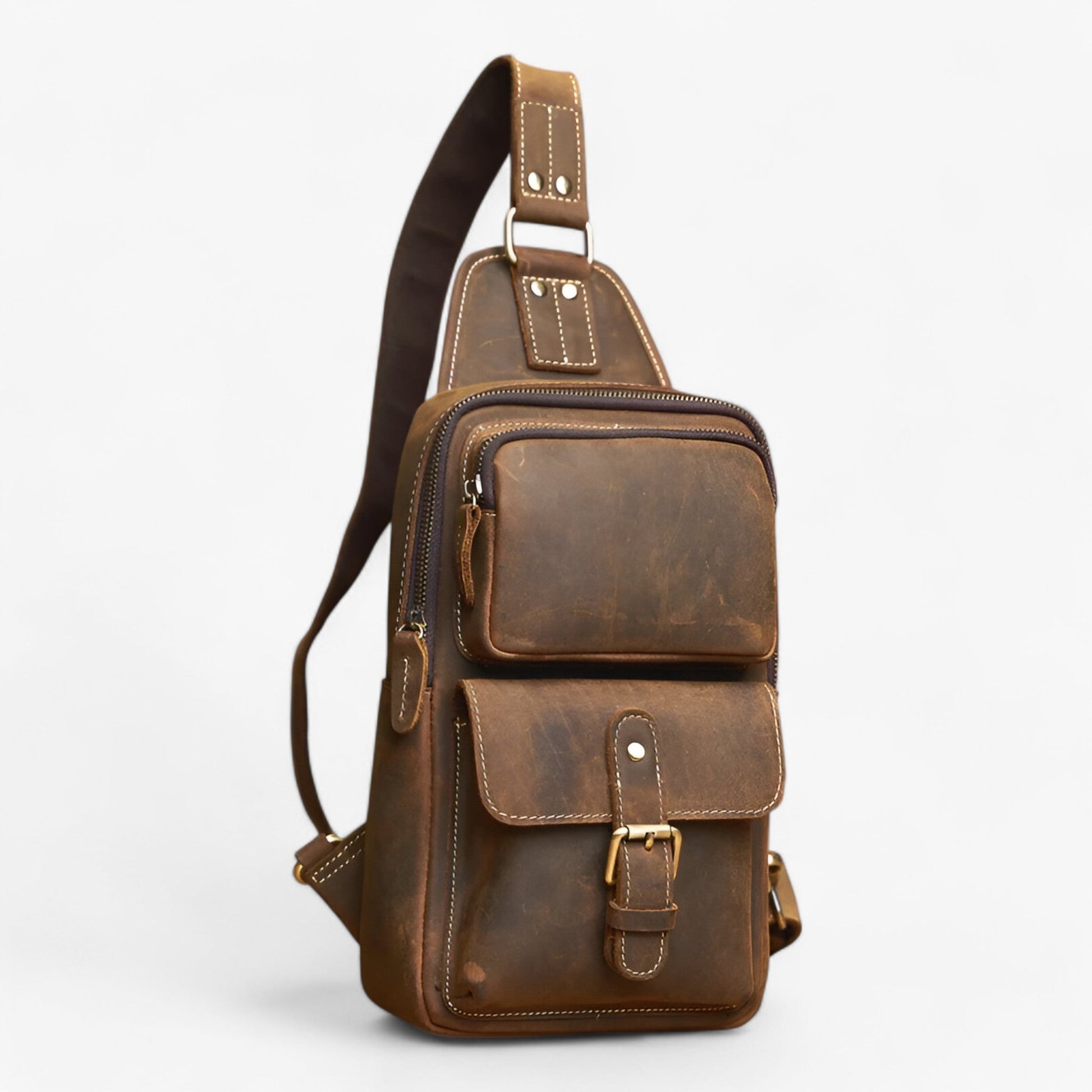 Borsa Tote Marrone Vintage Donna — Siena, immagine 3