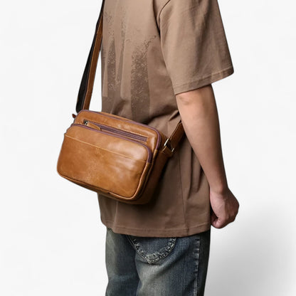 Borsa A Tracolla Marrone Multiscomparto Unisex — Garda, immagine 4