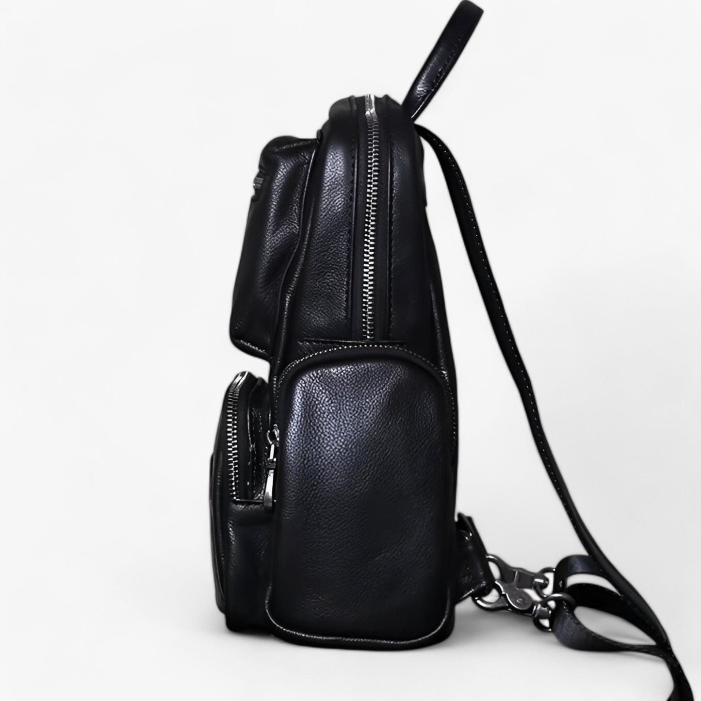 Zaino Borsa 2 In 1 Nero Multitasche Donna — Lucca, immagine 8