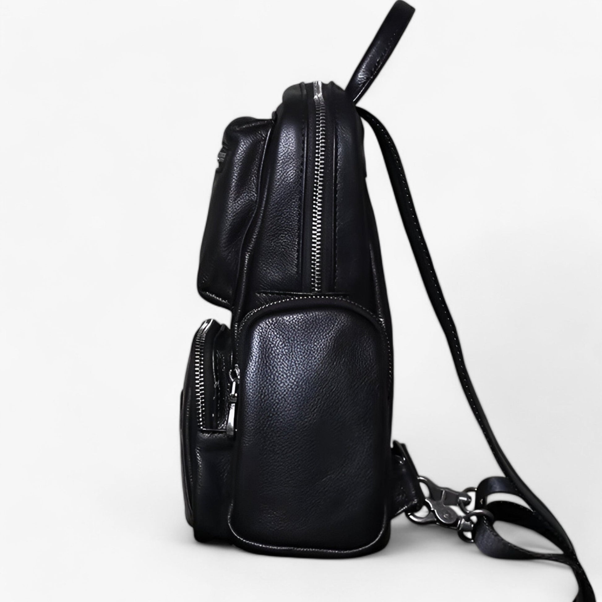 Zaino Borsa 2 In 1 Nero Multitasche Donna — Lucca, immagine 8