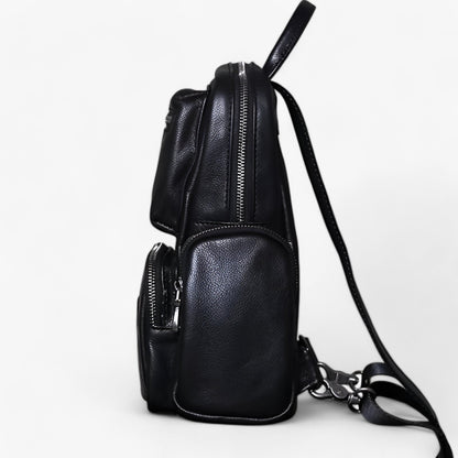 Zaino Borsa 2 In 1 Nero Multitasche Donna — Lucca, immagine 8