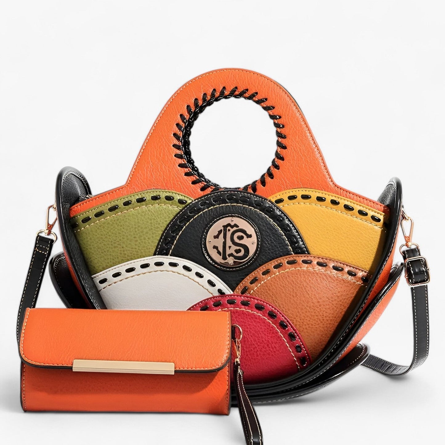 Borsa A Mano Multicolore Con Tracolla Donna — Mosaico, immagine 2