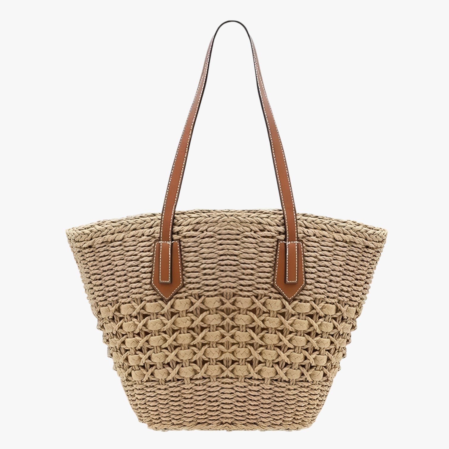Borsa Tote In Paglia Marrone Donna — Procida, immagine 3