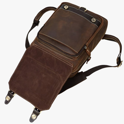 Zaino Marrone Con Doppia Fibbia Unisex — Asti, immagine 2