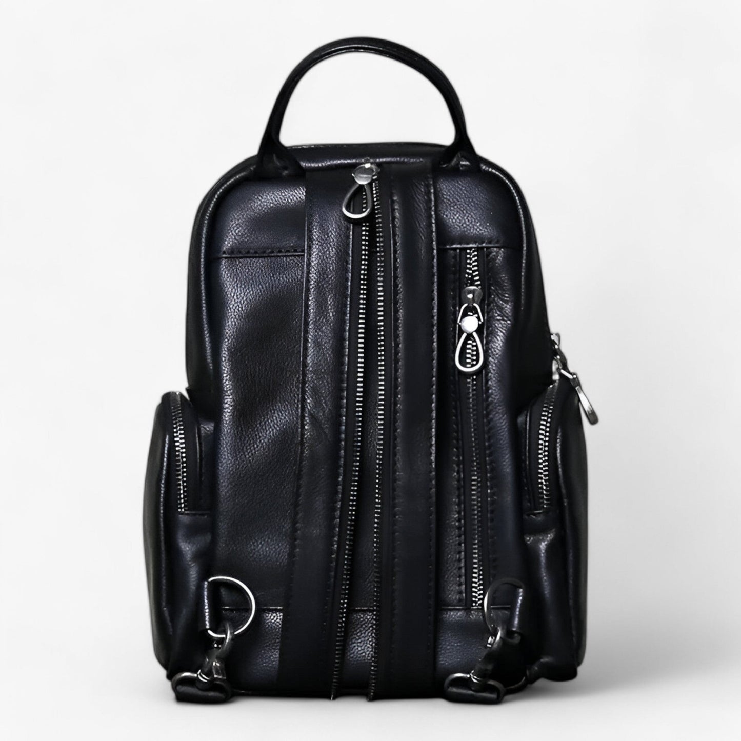 Zaino Borsa 2 In 1 Nero Multitasche Donna — Lucca, immagine 4
