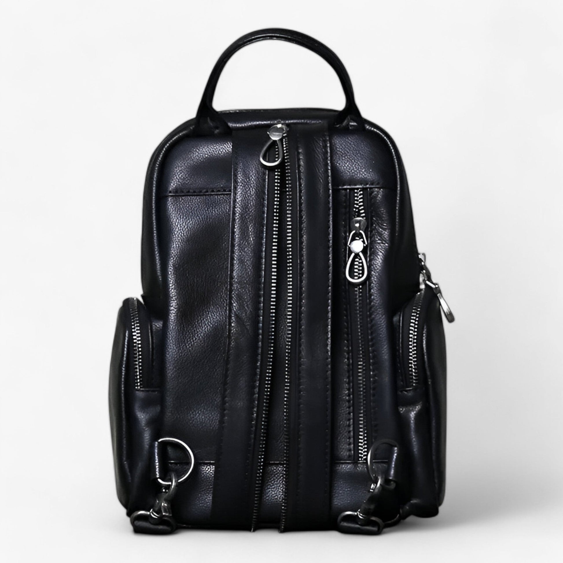 Zaino Borsa 2 In 1 Nero Multitasche Donna — Lucca, immagine 4
