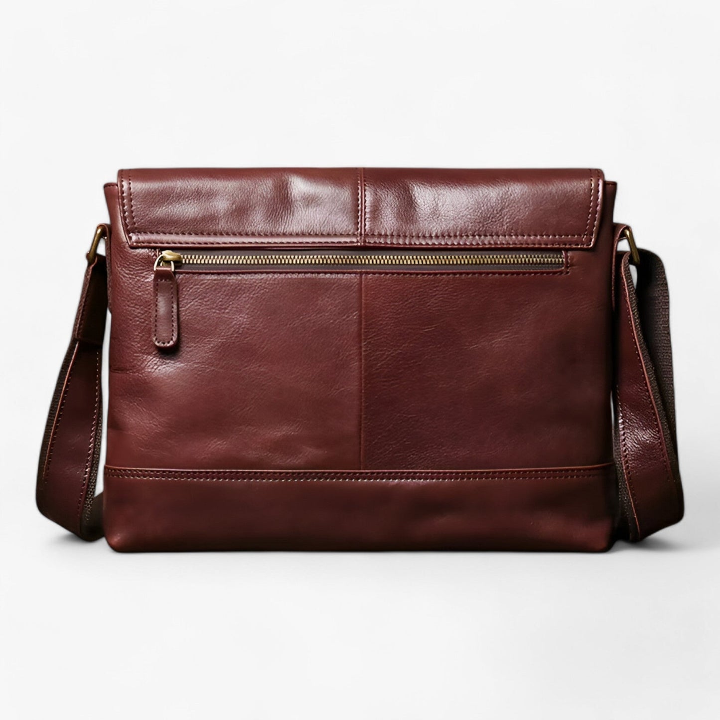 Borsa Messenger Marrone Multiscomparto Unisex — Verona, immagine 3