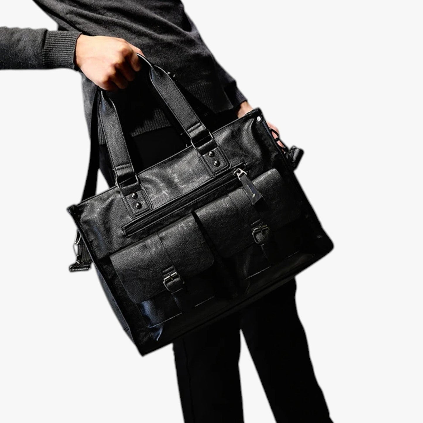 Borsa Monospalla Nera Multitasche Donna — Siena, immagine 2