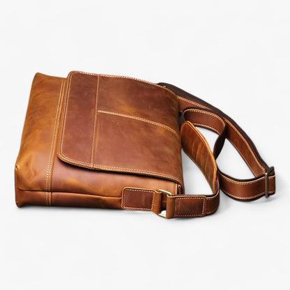 Borsa Messenger Marrone Multiscomparto Unisex — Verona, immagine 5