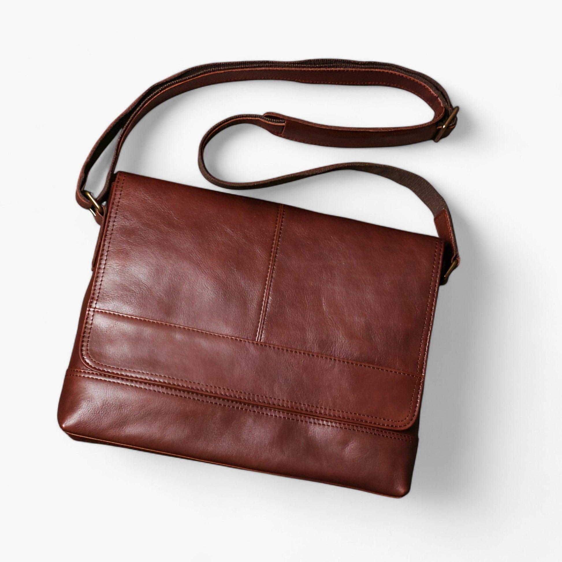 Borsa Messenger Marrone Multiscomparto Unisex — Verona, immagine 6