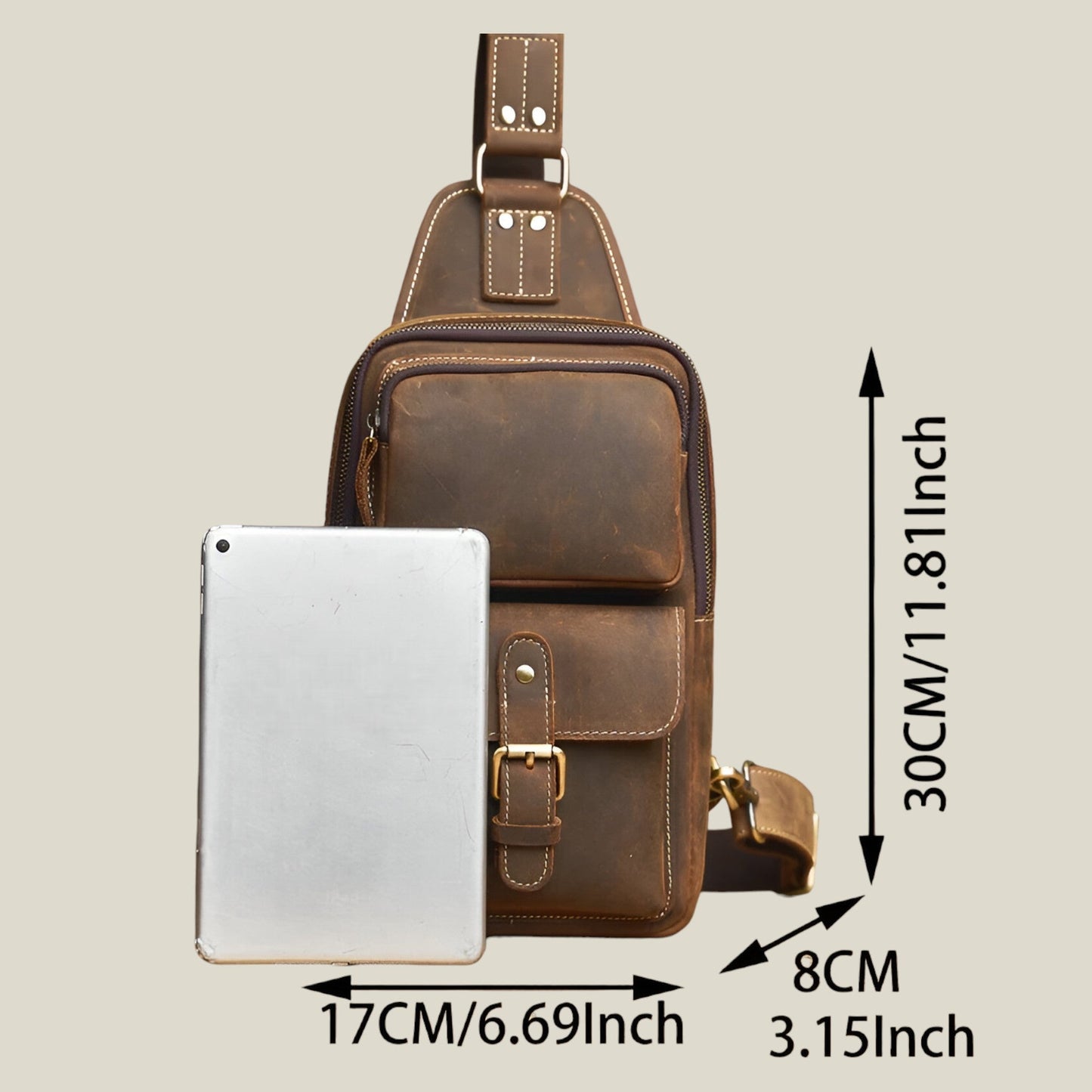 Borsa Tote Marrone Vintage Donna — Siena, immagine 6
