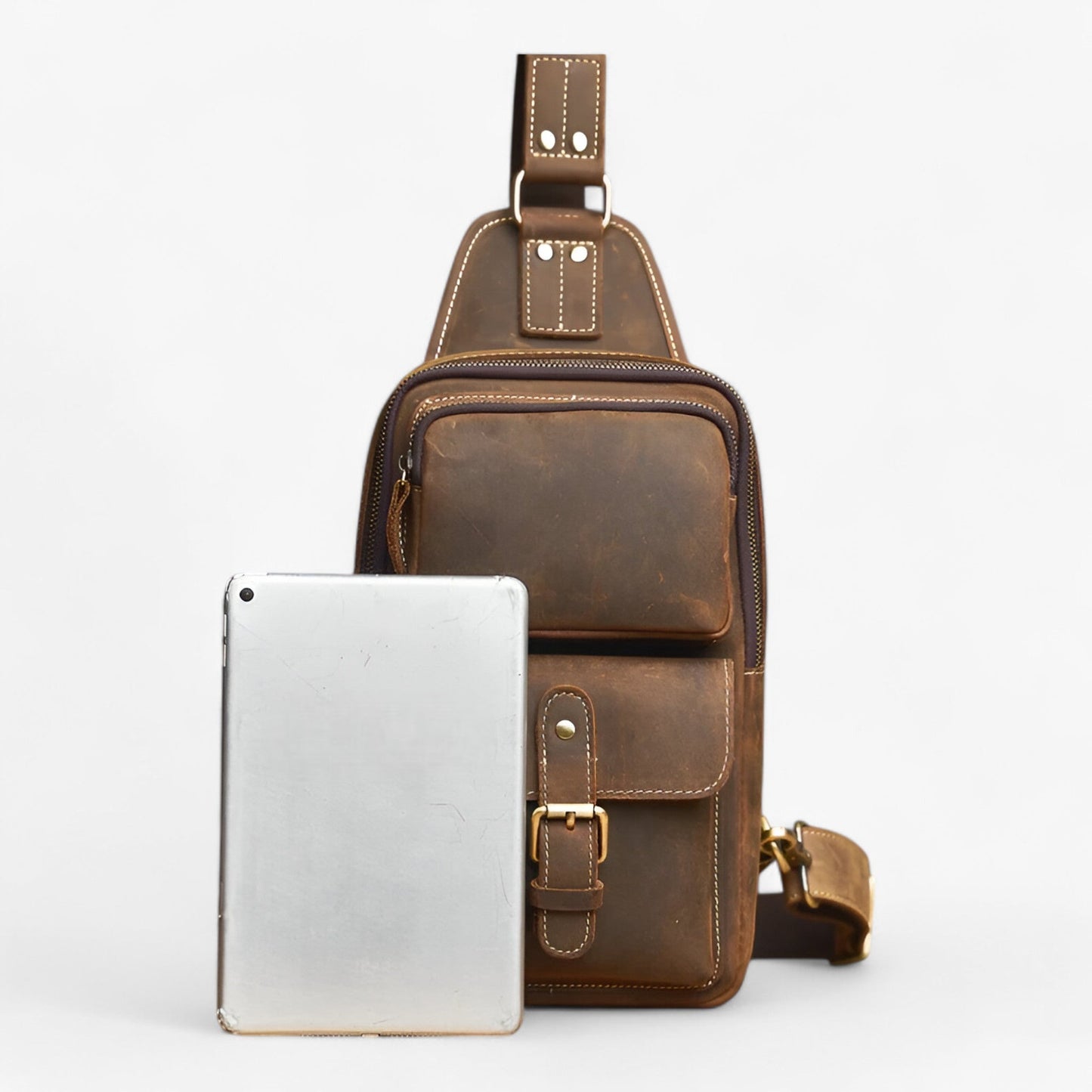 Borsa Tote Marrone Vintage Donna — Siena, immagine 5
